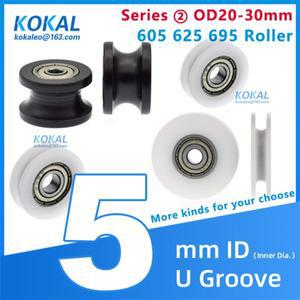 Ud5 저소음 볼 베어링 U 도르래 롤러 외경 25mm 내경 625ZZ 그루브 휠 4 개 10 695 685/635 개