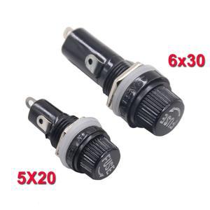 1PCS 퓨즈 홀더 5x20mm 6x30mm 블랙 인슈어런스 튜브 소켓 패널용