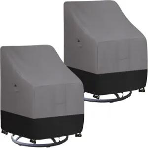 간편한 야외 회전 의자 커버 방수 튼튼한 파티오 방풍 가구 커버(에어 통풍구 포함) (2팩-35Wx37Dx38.5H