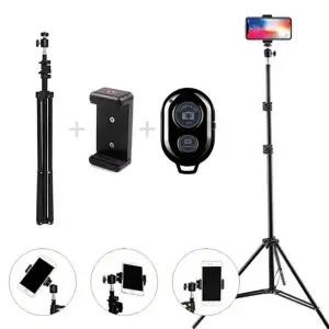 [하프클럽/]2m삼각대 리모콘거치대 휴대용삼각대 스탠드형 거치대 포함