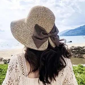 리본 버킷햇 여름 여행 휴가 모자