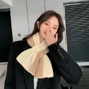 큰손 투톤 쁘띠 목도리 겨울 패션 스타일 머플러