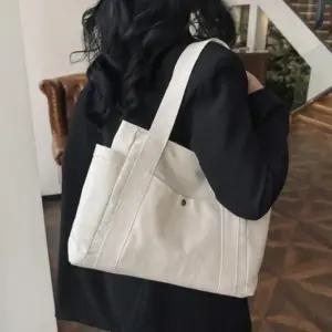 숄더백 가방 데일리 쇼퍼백 가벼운 캔버스 무지 심플 (WFKBS72)