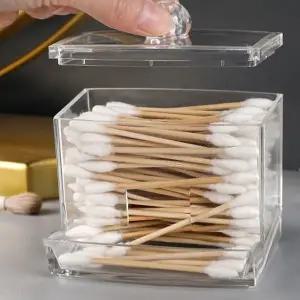 면봉 화장솜 디스펜서 투명 케이스 보관용기 위생 (WFKBR4P)