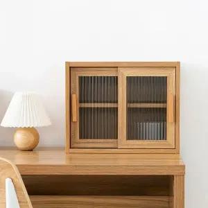 [하프클럽/]원목 미니수납장 미닫이 책상 수납선반 데스크 정리함