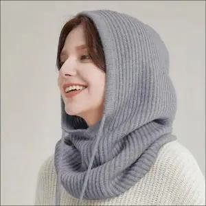 니트 골지 겨울 3컬러 바라클라바 후드워머 방한