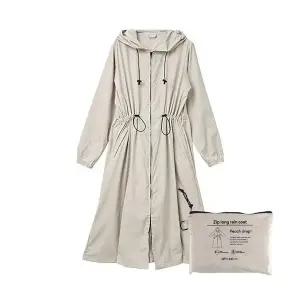 파우치 여성용 2WAY 레인코트 베이지 일본 정품 세트 (WFKC280)