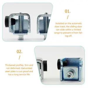 트랙 슬라이딩 범퍼 용 2pcs 자동 스토퍼 두꺼운 아연 도금 강판 녹 방지 설치 육각 나사