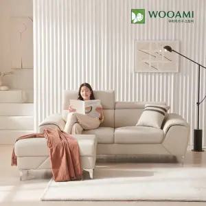 [리뷰이벤트]우아미가구 메리 3인 무빙헤드 가죽 소파+스툴 3color