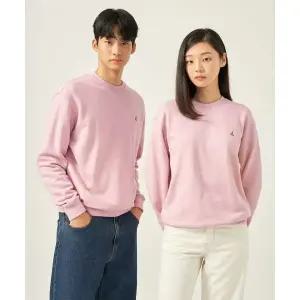 매장정품 빈폴 BEANPOLE MEN 남녀공용 로고 자수 스웨트 셔츠 핑크 BC5741E03X 189656