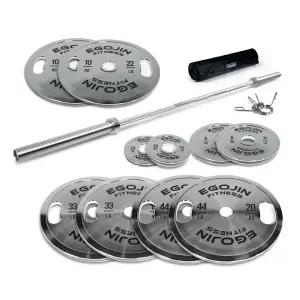 이고진 클럽용 크롬 바벨 중량 원판 121kg 세트 웨이트 역기 헬스