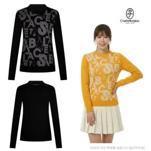 까스텔바작 골프 여성 겨울 로고 아트웍 라운드넥 겨울 스웨터 니트 BGEWS...