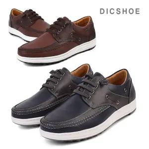[딕슈] 남성 소가죽 스파이크리스 스니커즈 골프화 4cm GFMZ438