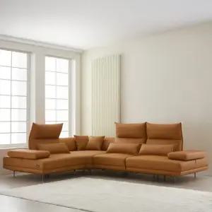 [우관제 갤러리] 오드 4인 코너형 에코 실리콘레더 가죽 스윙 소파