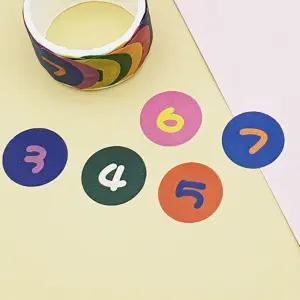 꾸미기 숫자 원형 스티커 100p/세트/다용도/데코/다꾸/팬시/다이어리/폰꾸/스마트폰/노트북/다목적