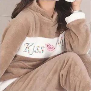 꿀잠 극세사 수면잠옷 후드 포근한 긴바지 여자 겨울 세트 집순이