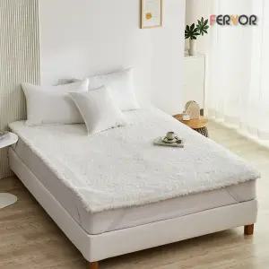 [퍼보]양털인조모 스펀지 침대패드 극세사 SS슈퍼싱글 110x200