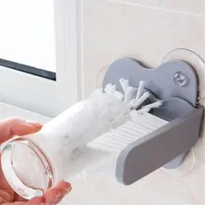 싱크대 흡착형 이중 브러시 컵 세척솔 물통세척솔 텀블러세척솔 병세척솔