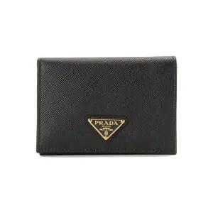 26SS 사피아노 금장 로고 코인 반지갑 블랙 1MV021 QHH F0002