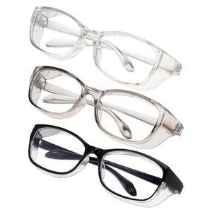 Ptwola 3개 간호사 고글 가벼운 실험실 보호 안경 안티 포그 블루 스퀘어 스타일리시한 귀여운 먼지 스크래치 방지 측면 방패 남녀 투명 안전