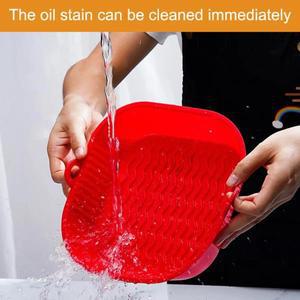 실리콘 에어 프라이어 냄비 트레이 식품 안전 재사용 가능한 사각형 바베큐 패드 오븐 베이킹 금형 바구니