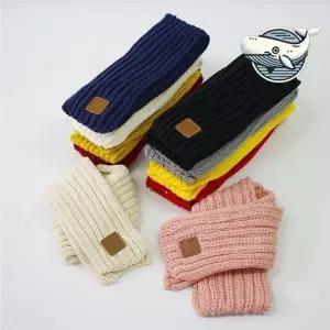 따뜻한 어린이 니트 목도리 유아 초등학생 기모 숏 커플 미니 니트 아기 머플러 목도리