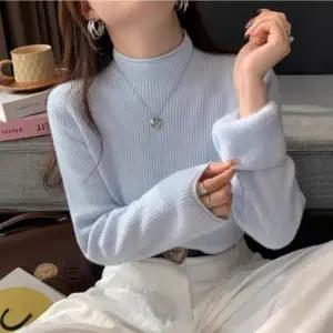 모던 반폴라 이너 기모티셔츠 무지 슬림 6컬러 골지