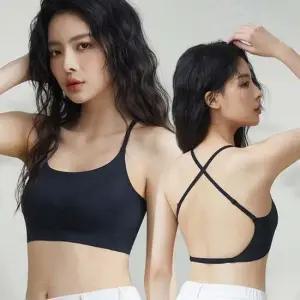 여성 일체형 편안한 브라탑 1P XU자형 입체 몰드컵 노라인탑