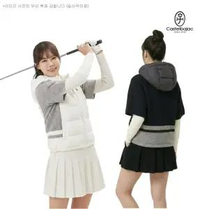 까스텔바작 여자 골프 하이브리드 반팔 다운 조끼 니트 점퍼 BGDWSV-701