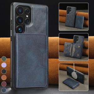 맥세이프 무선 충전 가죽 지갑형 폰 케이스 (삼성 갤럭시 S25 엣지 S24 울트라 S23 플러스 플립 지갑 카드 커버 가방)