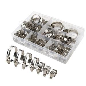 8-38mm 60PCS 조정 가능 호스 클램프 웜 기어 Stai 스테인레스 스틸 스크류 밴드 자동차 연료