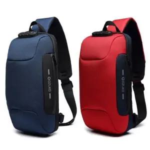 [셀러허브][라일리] Rly 유행 USB 포트 메신저백 도난방지 여행 슬링백 가방 (S9548052)