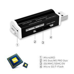 노트북용 마이크로 SD 카드 리더, 플래시 USB 메모리 스틱 프로 듀오 T-Flash, M2, MS 어댑터, 4 in 1