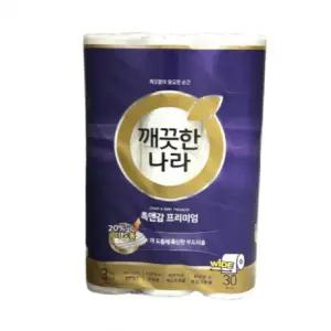 깨끗한나라 무형광 천연펄프 두루말이휴지 화장지30롤30M