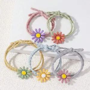 [골드스마일]5P 플라워 머리끈 세트 데이지