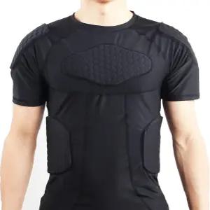 젤리브로 남성 패딩 압축 셔츠 가슴 갈비뼈 보호대 남자 농구 트레이닝 페인트볼 럭비용