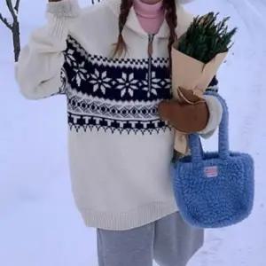 (색상 네이비 FREE)여성 겨울 긴팔 니트 노르딕 티셔츠 도톰