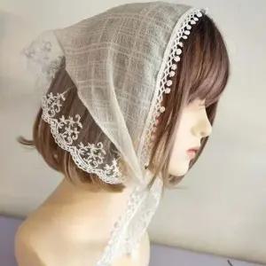 헤어밴드 반다나 두건 다용도 레이스 헤어 스카프 삼 다용도