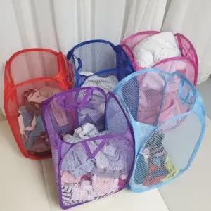 접이식 세탁 바구니 메쉬망 빨래 용기 다용도 수납 (WFKFYAH)