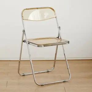 아크릴 라이트브라운 투명 접이식 의자 (WFHJK95)