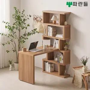 [착불배송] 파란들가구 1400x800 모듈 5단책장책상세트 인테리어책상세트