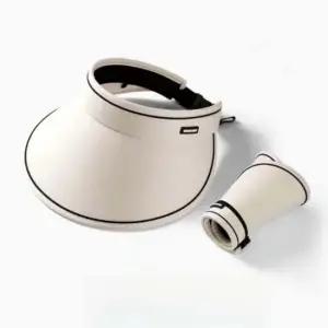 베이지 긴챙 넓은창 휴대용 돌돌이 썬캡 선캡 돌돌이모자 햇빛 선캡모자 산책 운동