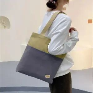 가벼운 캔버스 소재 배색포인트 데일리백 숄더 에코백 빅숄더백