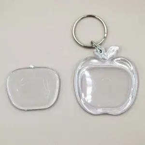 사진열쇠고리 증사액자 아크릴 액자 열쇠고리 사과 모양 증사홀더