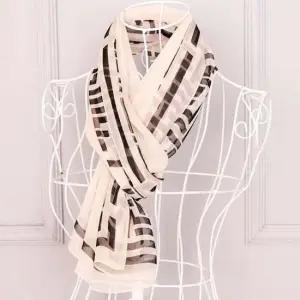 스프링 모던 타임즈 쉬폰 롱 스카프 여름 여성 중년 쉬폰