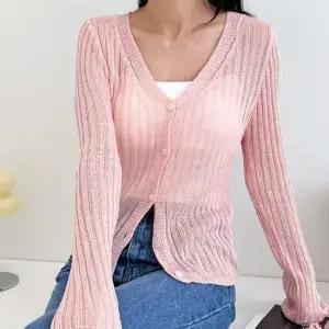 린넨 여성 가디건 얇은 시스루 여자 긴팔 가디건 5색