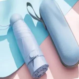 암막우산 자외선차단우산 휴대용양산 마카롱캡슐형 5단 양산 스카이블루