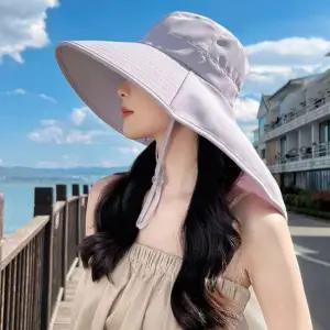 썬캡 햇빛차단 여름 여성 와이드 썬캡 챙넓은 모자 버킷햇