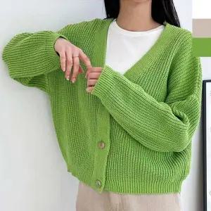 여자 루즈핏 하찌 니트 가디건 1P 간절기 오버핏 코디 여성오버핏가디건