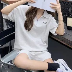 트레이닝 츄리닝 상하의 세트 여성 반팔 반바지 카라 반바지트레이닝세트